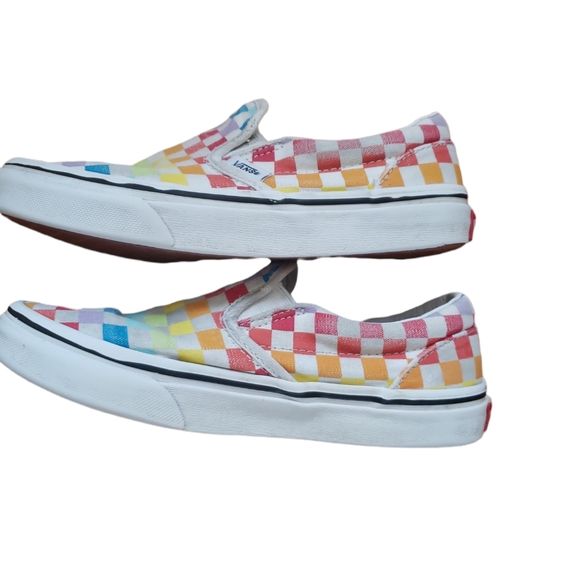 Kids Vans Multi Color Checker Sneakers Size US 2.0 UK1.5 - Picture 3 of 7